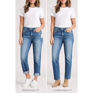 KUT from the Kloth Catherine Boyfriend Jeans Size 8 NWT Mid Rise Cuffed